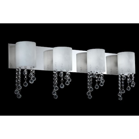 Z-Lite Jewel 4 Light Vanity, Chrome & Matte Opal 871CH-4V-LED